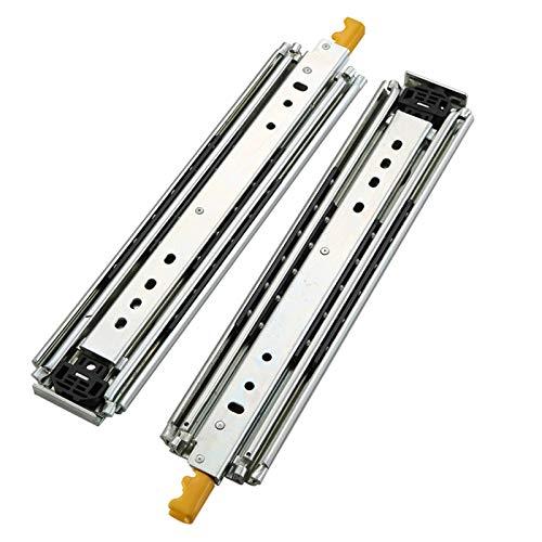 SHUHANG 超重量用スライドレール ロック付き 750mm 3段引 横付 完全