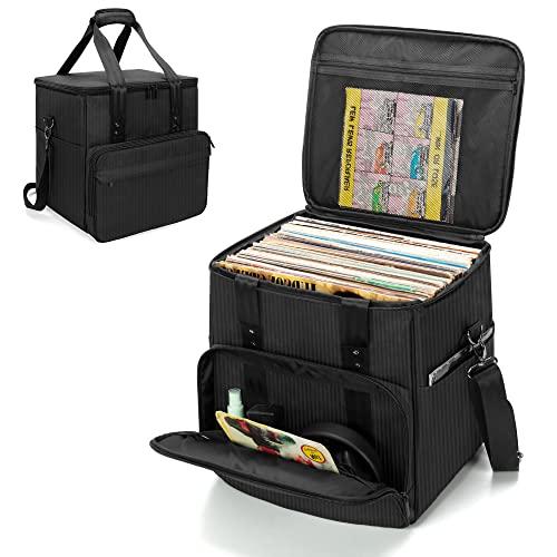 LPレコード収納ケース】ヴィンテージ 千鳥柄 トランク型 レコード