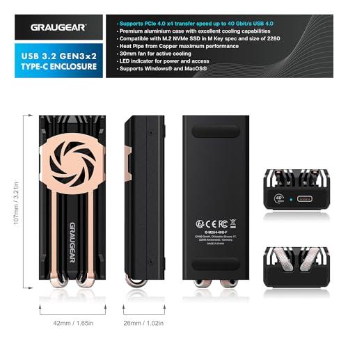 USB4 40Gbps超高速 GRAUGEAR USB 4.0 NVMe M.2 SSD 外付けケース USB4 40Gbps超高速 GRAUGEAR USB 4.0 NVMe M.2 SSD 外付けケース