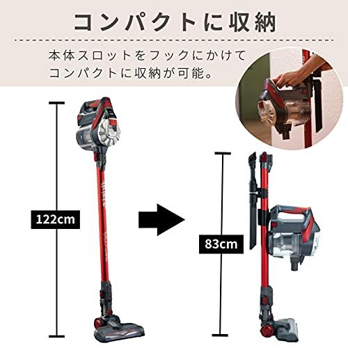 【中古】「非常に良い」アリエテ スティッククリーナー コードレス 充電式 2in1 コンパクト収納 レッド 2767%ｶﾝﾏ% 幅24.5×奥行22.5×高さ122cm アリエテ スティッククリーナー コードレス 充電式 2in1 コンパクト