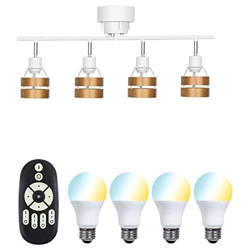 シーリング スポット ライト 4灯 調光 調色 LED電球40W形付 リモコン