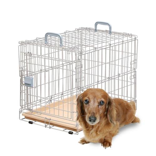 アイリスオーヤマ 犬 猫 ケージ 折りたたみ シルバー/ブラウン 小型犬