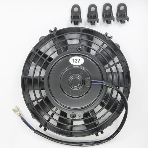 mind items) 8インチ 汎用 電動ファン 薄型 プル式 吸風式 12V 自動車