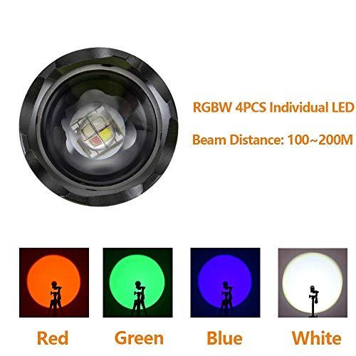 LED 懐中電灯 超高輝度 赤、緑、白、青 4色ライト 強力 ズーム