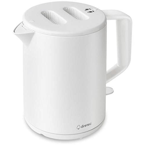 dretec(ドリテック) 電気ケトル 1.0L 900W 小型 軽量 ハイパワー 操作簡単 自動電源オフ 空焚き防止 タルボ ポット 湯沸かし シンプル やかん おしゃれ ホワイト