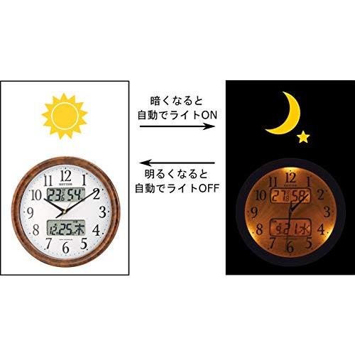 リズム(RHYTHM) 掛け時計 電波時計 アナログ ピュアカレンダーM617SR