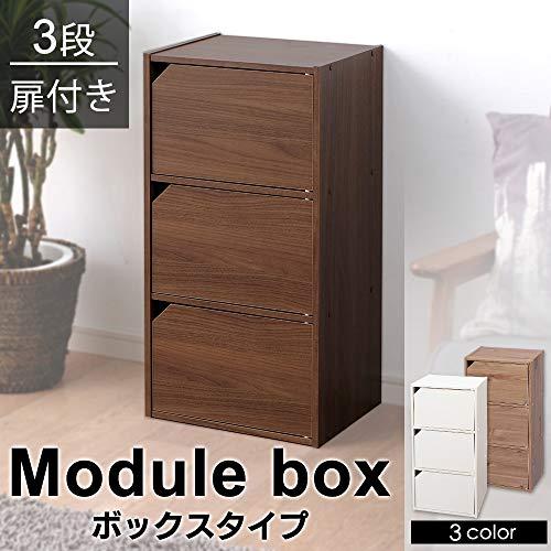 アイリスオーヤマ カラーボックス 収納ボックス 本棚 扉付き 3段 幅