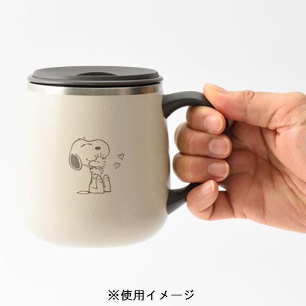 スヌーピー 蓋つきステンレスマグ ( エクリュ/short) BRUNO ステンレス