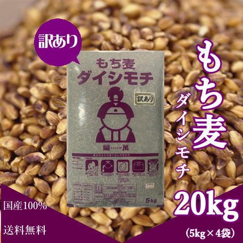 【訳あり】 もち麦 ダイシモチ 20kg (5kg×4袋) 紫もち麦 岡山県産 送料無料｜okaman