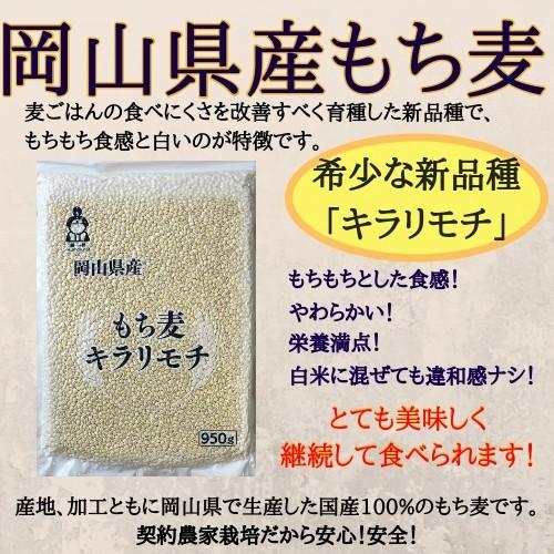 岡萬 新麦 令和7年産 もち麦 キラリもち麦 (950g×5袋) お買い得パック