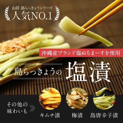 島らっきょう 定番の4種類（塩/梅/キムチ/島唐辛子） から選べる　塩らっきょう 沖縄 100g 3袋 |  | 03