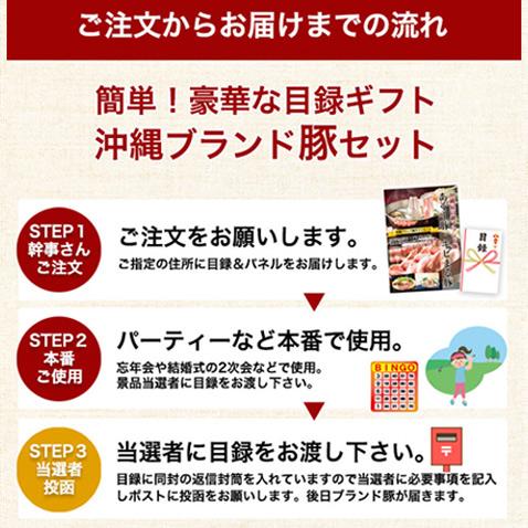 目録 景品 A3パネル付 あぐー豚 アグー豚 沖縄 お取り寄せ 芸能人 グルメ ギフト おうち お家 ご飯【10〜12人前】｜okami｜10