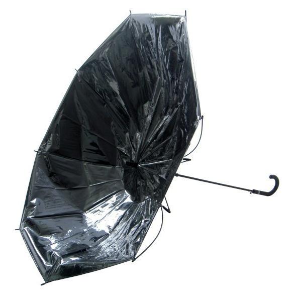 ビニール傘 丈夫 65cm クリアー透明とブラックの2本セット 反り返っても折れにくく風に強い耐風骨使用 大きめなので荷物も濡れにくい ジャンプ傘 送料無料｜okamoto-kasa｜08