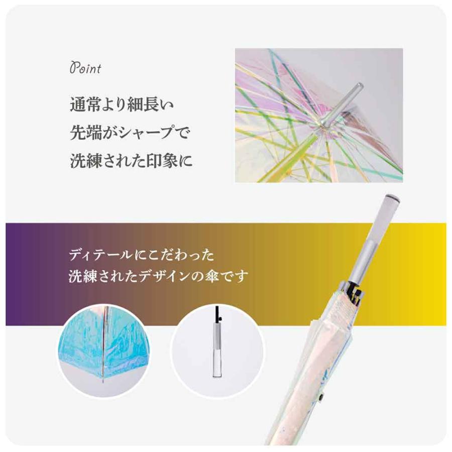 ビニール傘 おしゃれ オシャレ 丈夫 大きい ワンタッチ ジャンプ傘 クリスタルハンドル ギフト プレゼント 誕生日 | ブランド登録なし | 07