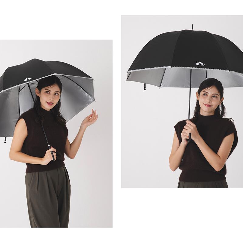 日傘 完全遮光 遮光率 100% 晴雨兼用傘 長傘 おしゃれ 猫柄 8本骨 UVカットドーム型 丈夫 頑丈 60cm 誕生日 ギフト プレゼント 送料無料 | ブランド登録なし | 04