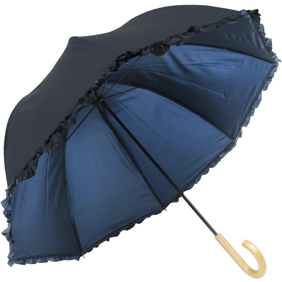 日傘 晴雨兼用傘 長傘 かさ 完全遮光 遮光率 100% おしゃれ フリル UVカット 丈夫 頑丈 55cm 誕生日 ギフト プレゼント  長傘 かさ 完全遮光 遮光率 おしゃれ | ブランド登録なし | 16