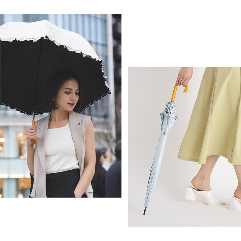 日傘 晴雨兼用傘 長傘 かさ 完全遮光 遮光率 100% おしゃれ フリル UVカット 丈夫 頑丈 55cm 誕生日 ギフト プレゼント  長傘 かさ 完全遮光 遮光率 おしゃれ | ブランド登録なし | 09
