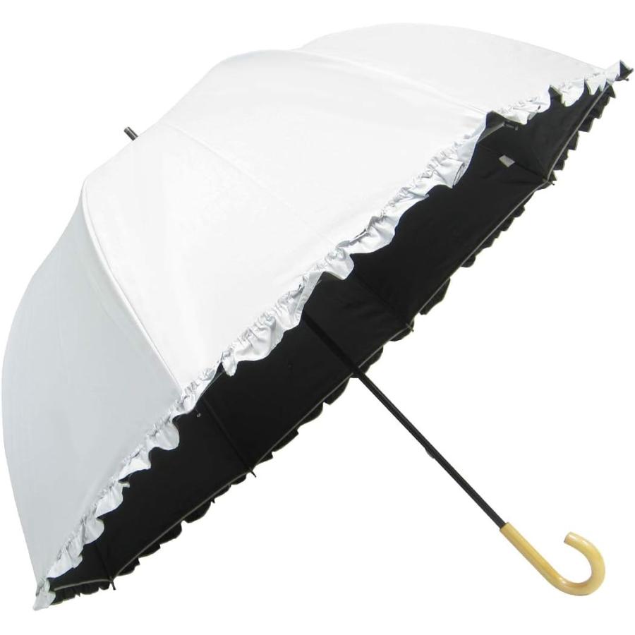 日傘 完全遮光 遮光率 100% 長傘 深い ドーム型 母の日 プレゼント ギフト 誕生日 7色 無地 遮熱 UVカット 晴雨兼用 撥水 レディース フリル 65cm 手開 | ブランド登録なし | 17