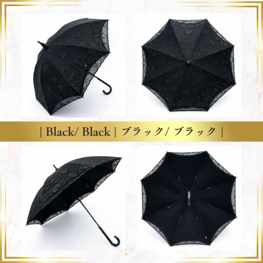 日傘 完全遮光 遮光率 100% 母の日 プレゼント ギフトお祝い UVカット 遮熱 暑さ対策 涼しい 1級遮光 花柄 レース二重張 50cm 手開 ラッピング 晴雨兼用 紫外線の画像