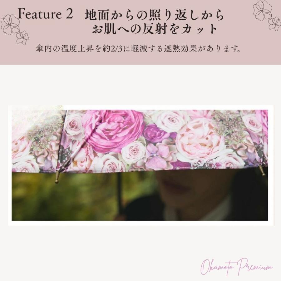 日傘 完全遮光 遮光率 100% 晴雨兼用 国産 日本製 Made in Japan 長傘 花柄 16本骨 UVカット 丈夫 バラ 母の日 誕生日 ギフト プレゼント 送料無料 | ブランド登録なし | 03