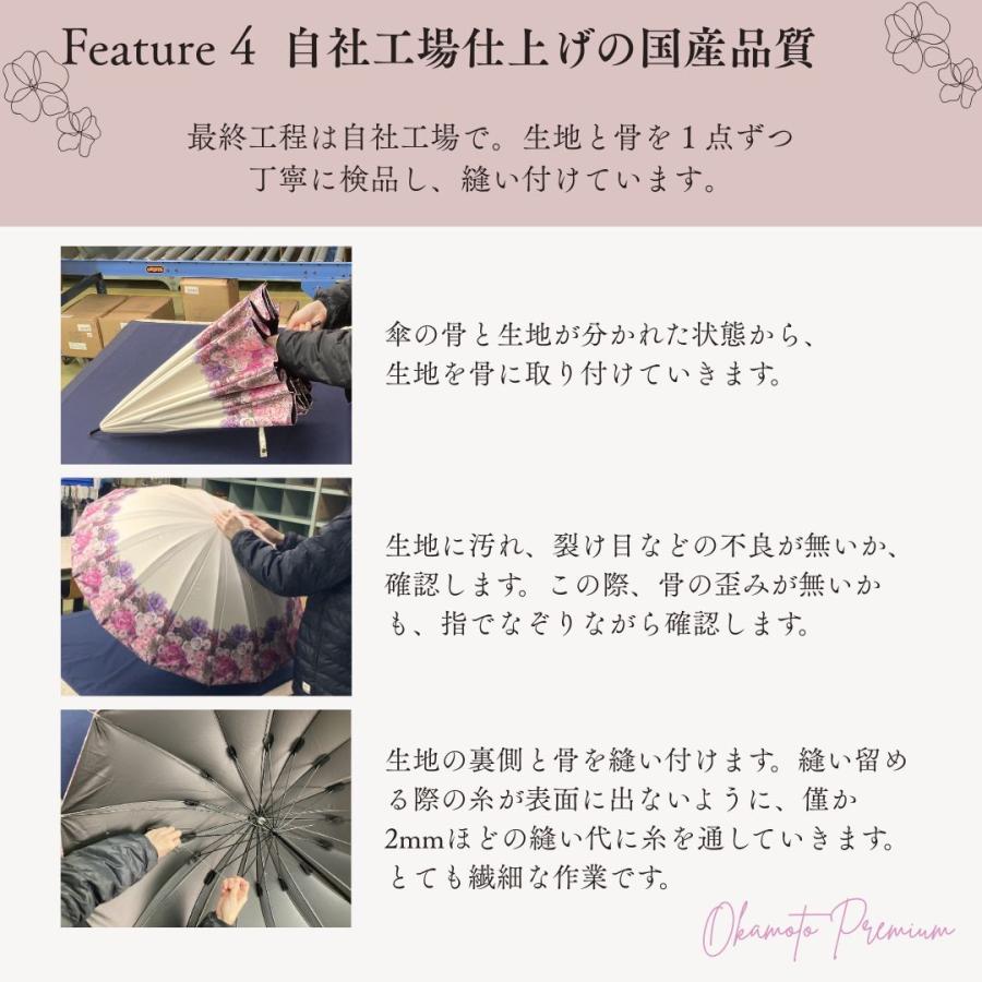 日傘 完全遮光 遮光率 100% 晴雨兼用 国産 日本製 Made in Japan 長傘 花柄 16本骨 UVカット 丈夫 バラ 母の日 誕生日 ギフト プレゼント 送料無料 | ブランド登録なし | 06