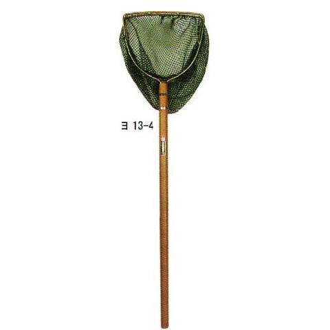 錦鯉 網◆養殖用二重枠扇羽型玉網≪ヨ13-4≫直径44cm・鋼線枠・130cm・太木柄・11m/m目　■送料別■