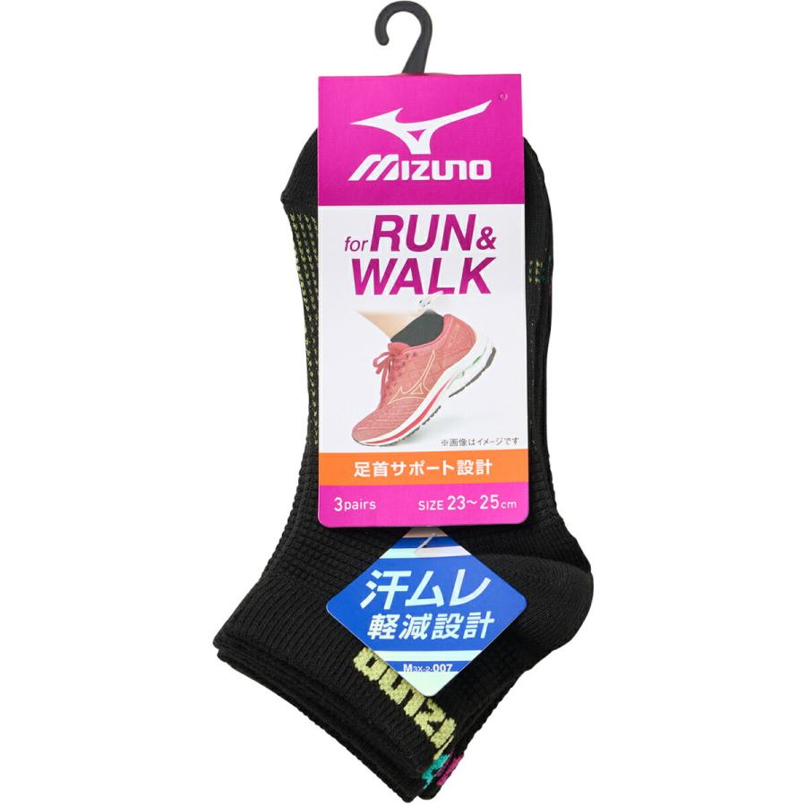 MIZUNO（ミズノ） 靴下の岡本公式 3足組 レディース ソックス RUN&WALK