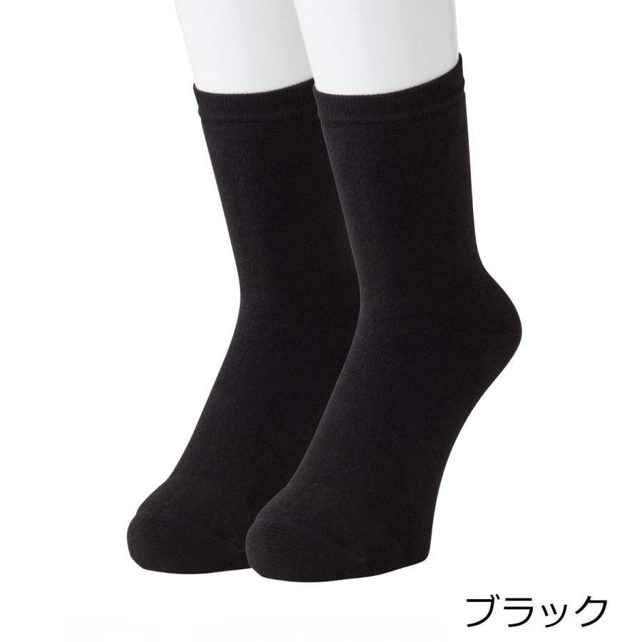 【靴下の岡本公式】【2足組】25AWリニューアル ココピタ あったか実感 レディース クルー丈 無地 | 脱げないココピタ | 09