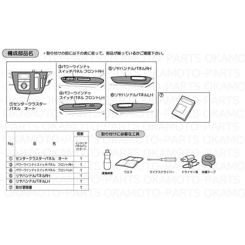 ミラ（ダイハツ） (ZT)インテリアパネルパック(ファインウッド調