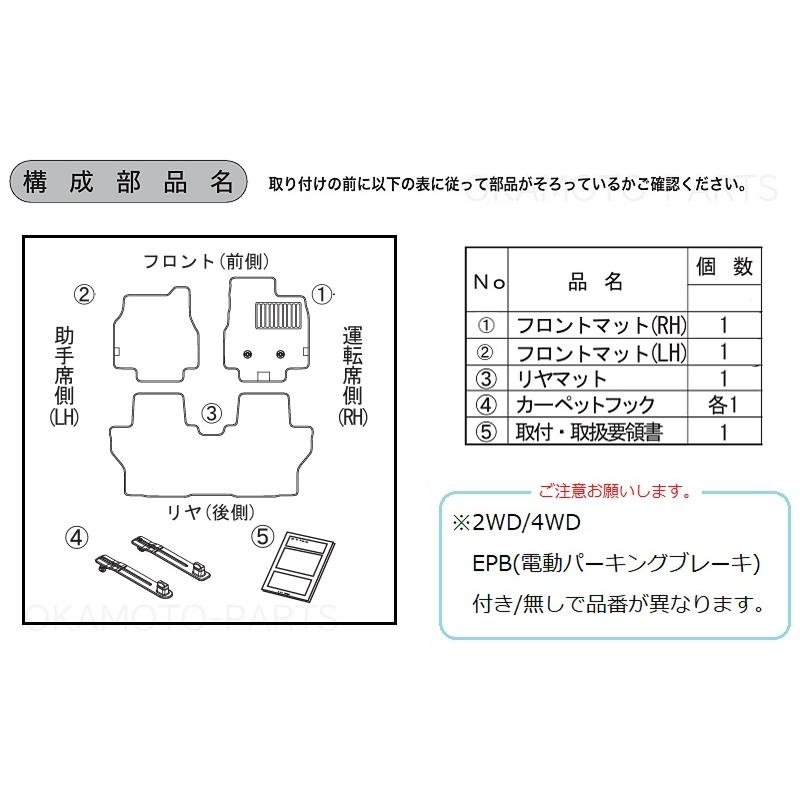 ムーヴ カーペットマット・グレー(2WD・EPB付き車用)1台分セット