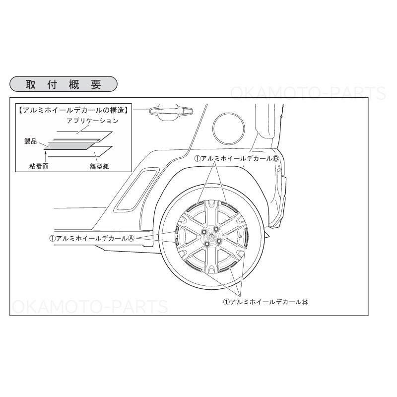 ダイハツ（DAIHATSU） (T)ホイールデカール(オレンジ・15インチ