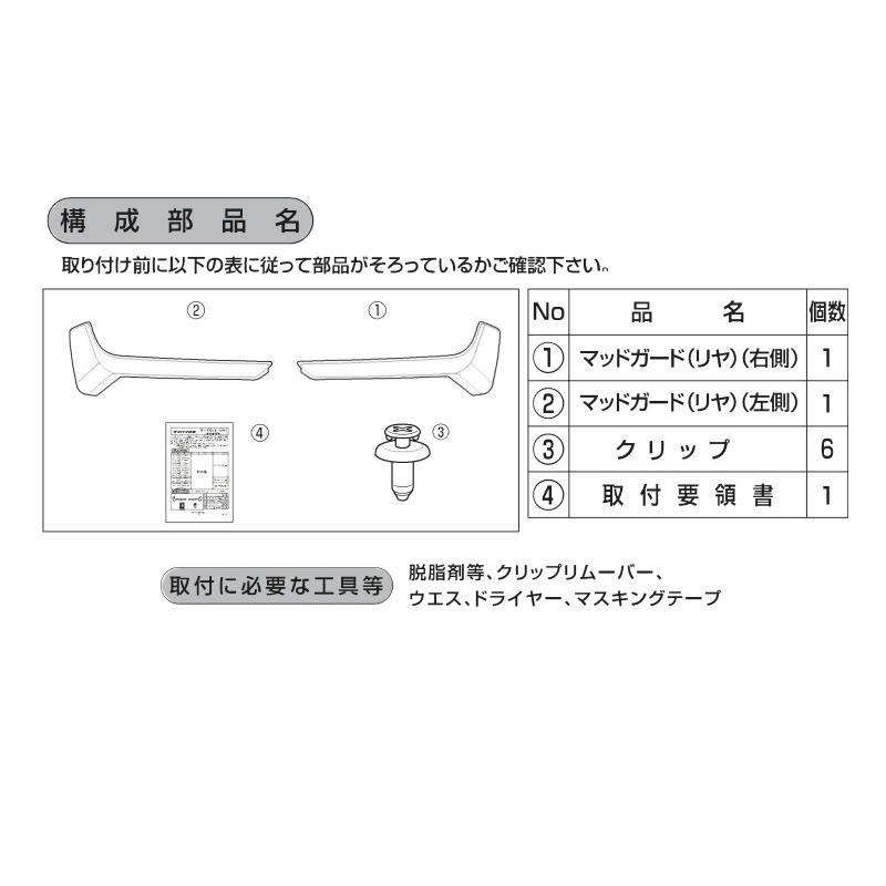 ルーミー ((ZT)リヤマッドガード(W24 パールホワイトIII)左右分セット 