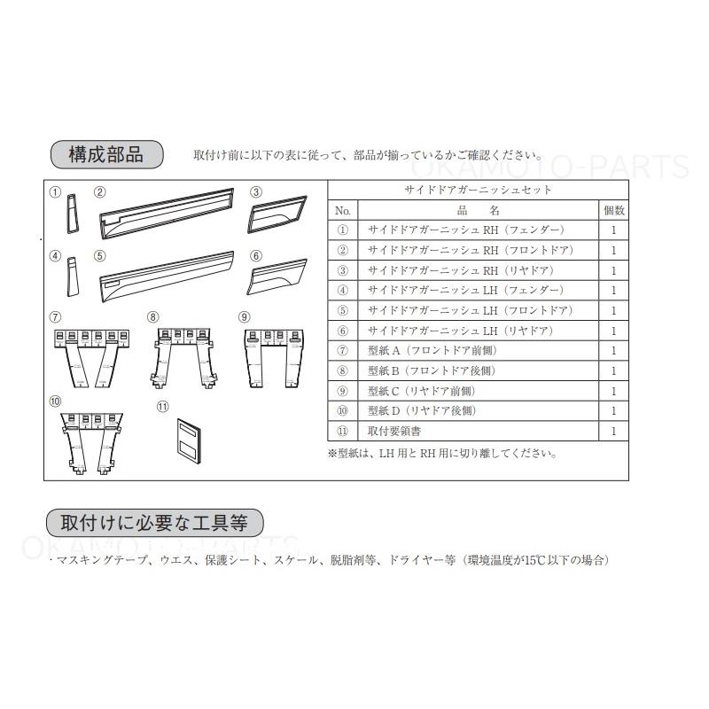 ダイハツ（DAIHATSU） (XT)サイドドアガーニッシュ(ブラック・左右