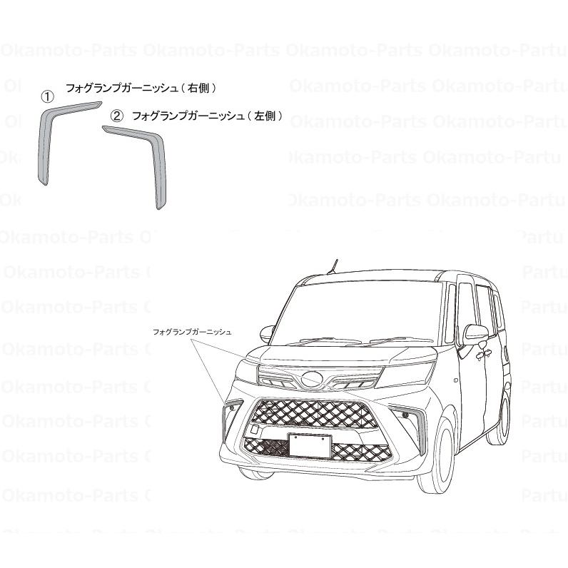 トール（ダイハツ） フォグランプガーニッシュ(メッキ 左右分セット 