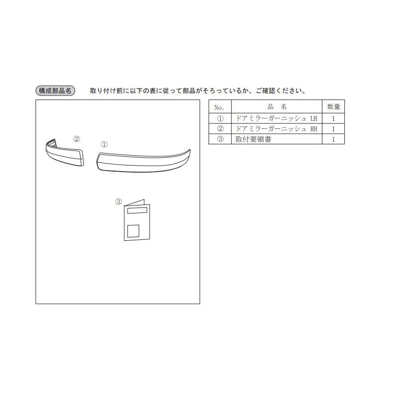 ダイハツ（DAIHATSU） (ZT)ドアミラーガーニッシュ(ダークブラック