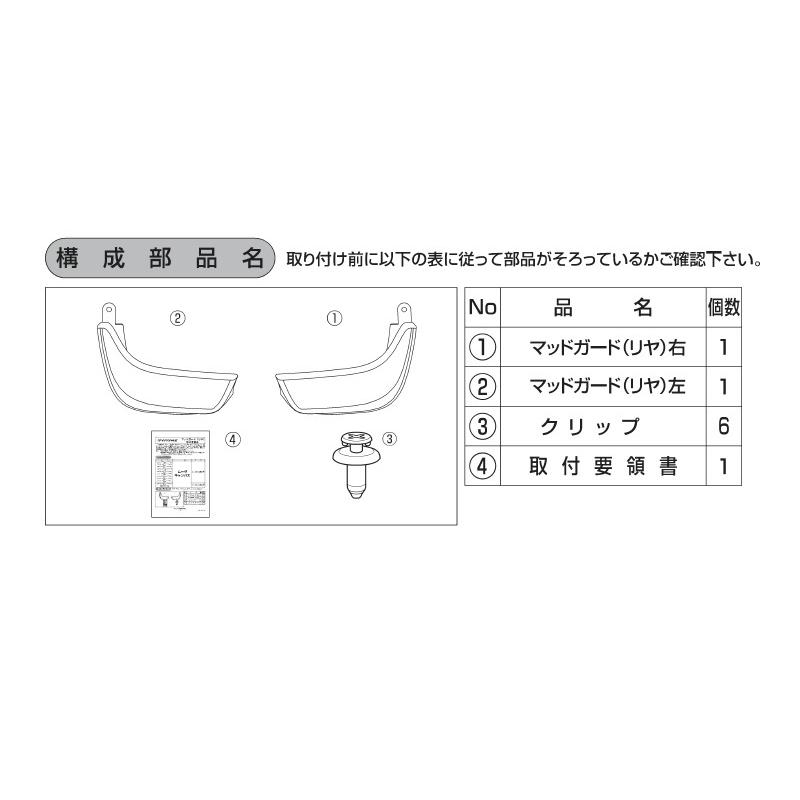 ムーヴ マッドガード(リヤ)ファインミントメタリック(G59)左右分セット