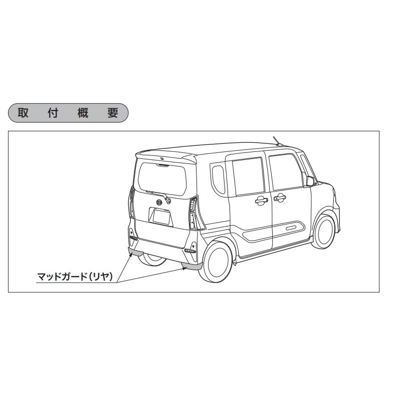 タント マッドガード(リヤ・カスタム用)パールブラック(X15)左右分