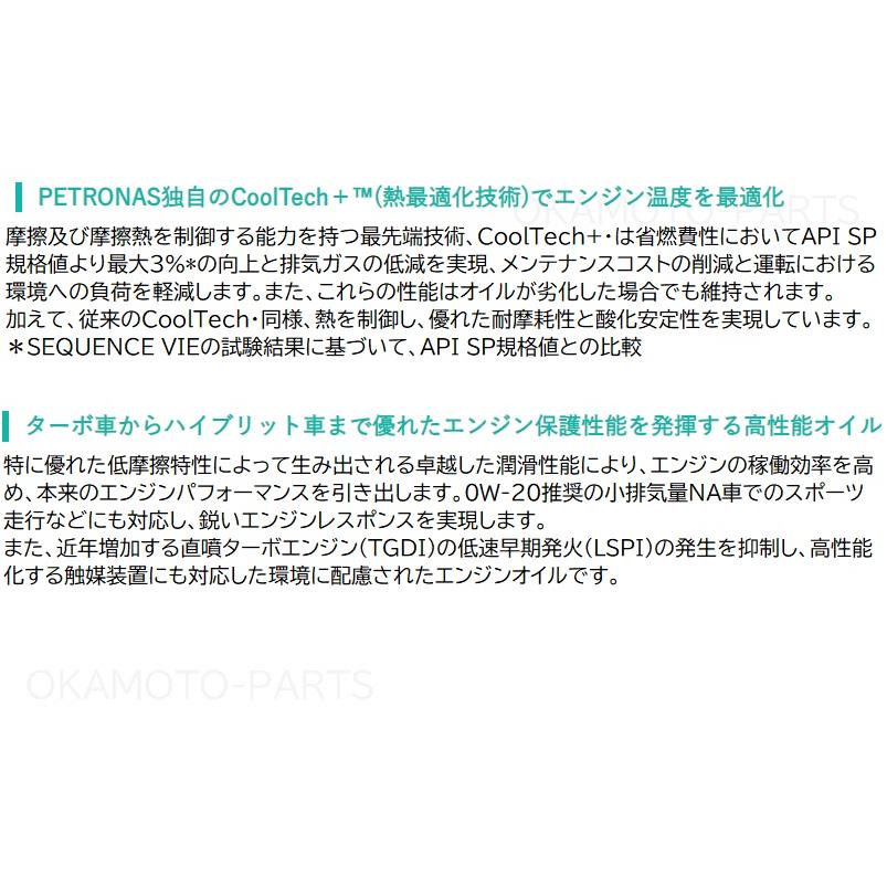 エンジンオイル 1L(2本)0W−20(SP)「ペトロナス