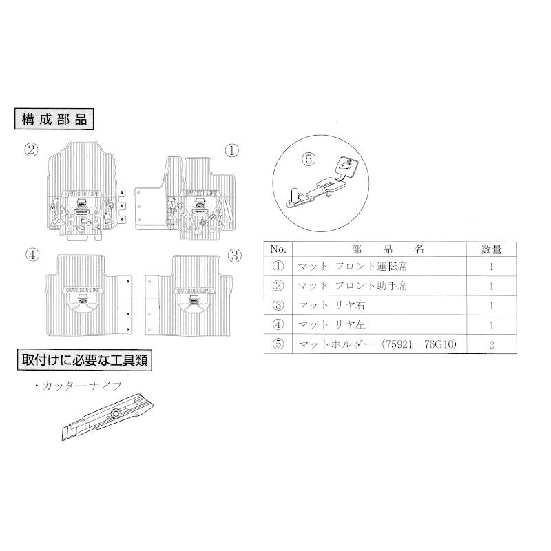 【定価の30％オフ！！】スズキ　スペーシアカスタム純正フロアフロアマット【未使用品】 スペーシア (LT)フロアマット(ジュータン/レイヤードストラータ