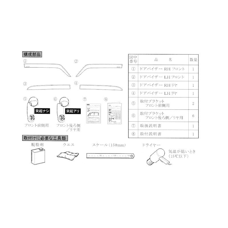 ラパン ドアバイザー(ガーリーエレガント)1台分(4枚)セット「スズキ
