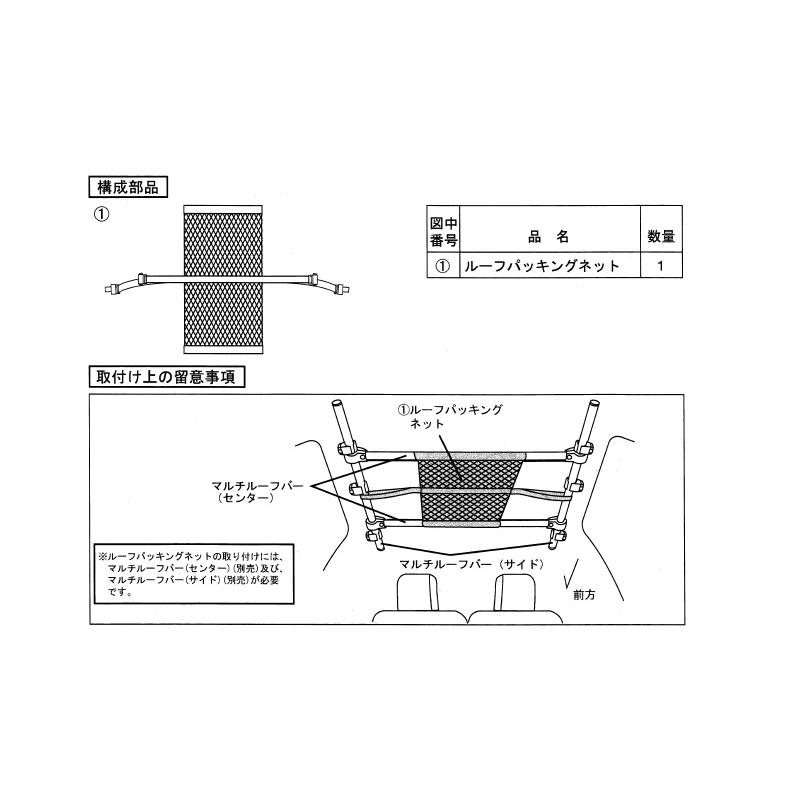 ルーフパッキングネット「スズキ純正用品」エブリィワゴン/エブリィ　DA17W/DA17V｜okamoto-p｜02