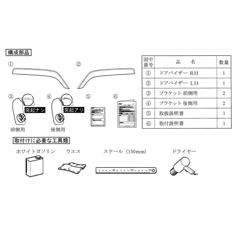 キャリイ (0UT)ドアバイザー(左右分セット)CARRYロゴ入り「スズキ