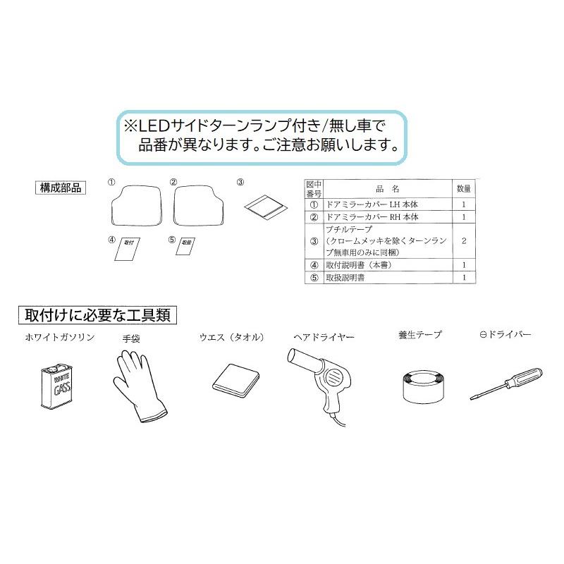 ジムニー (ZT)ドアミラーカバー(LEDサイドターンランプ付用/ZVR ピュア