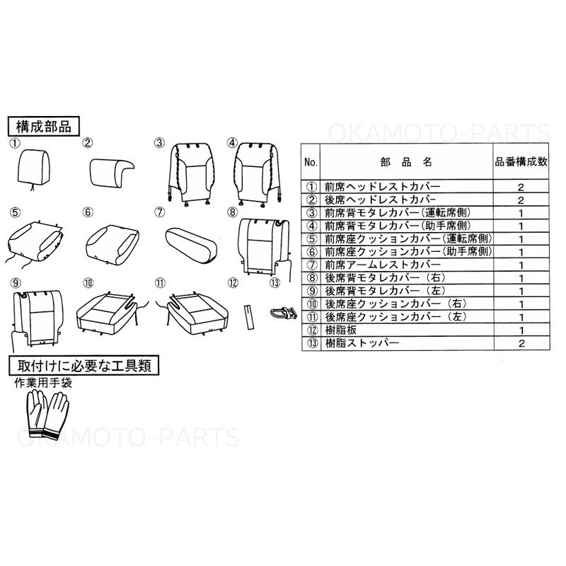 ハスラー ((26T)シートカバー(パーソナルテーブル付車用)ブラック(1台