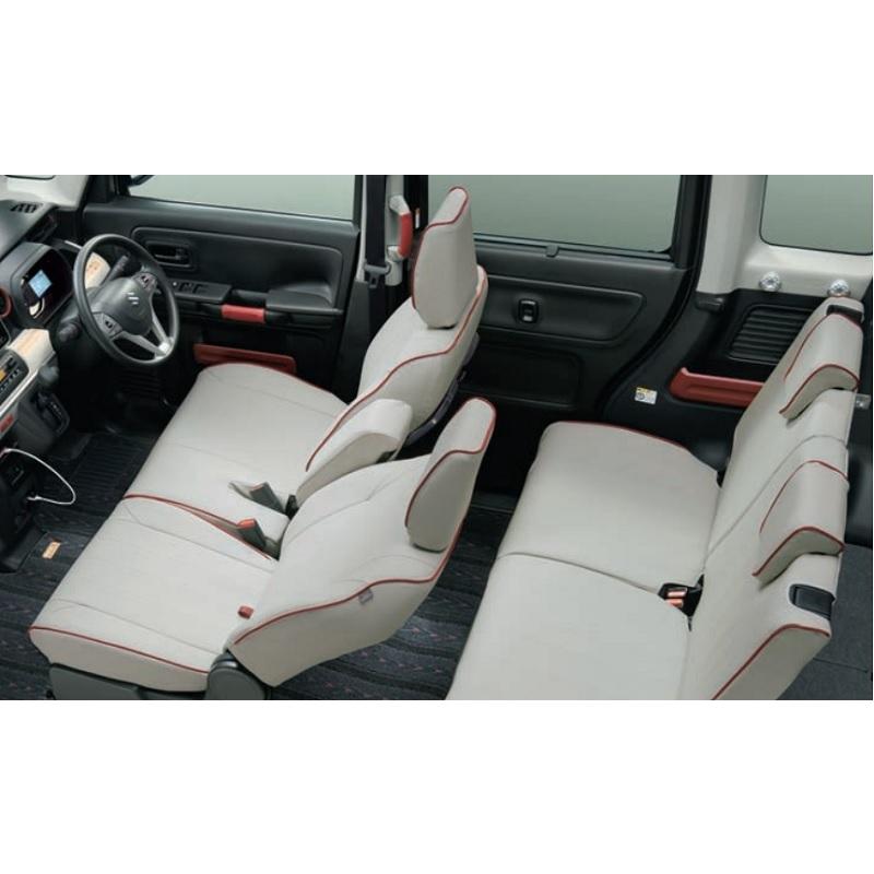 スペーシア 革調シートカバー（アイボリー/G車用）「スズキ純正用品