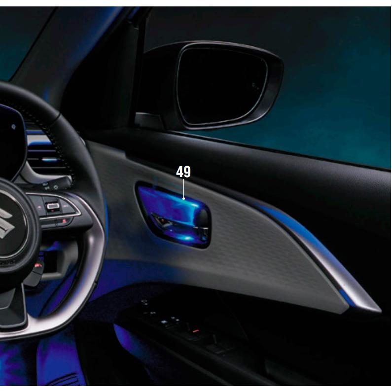 車内ドアハンドルイルミネーション 4P　【アイスブルー】 Vulcans スイフト インナーハンドルイルミ アイスブルー