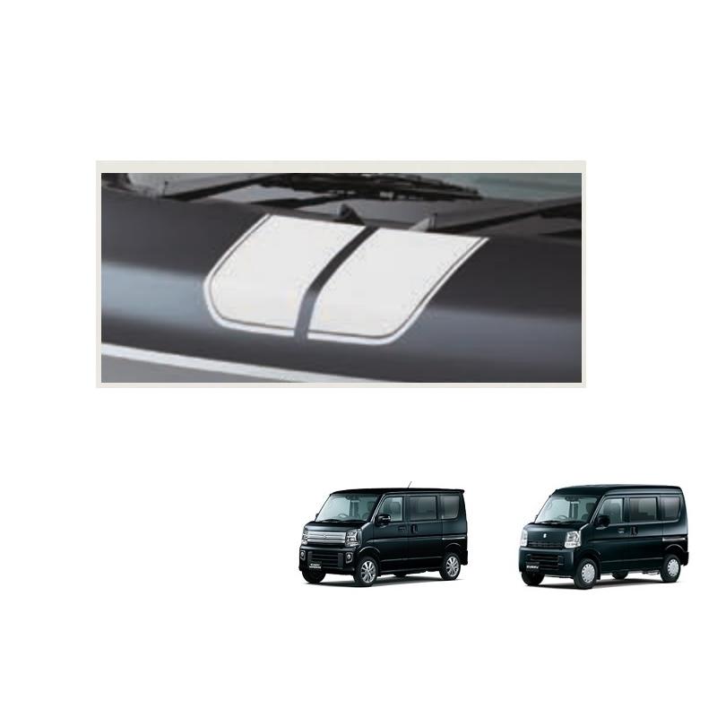 エブリイワゴン (NJT)フードデカール(ストライプ/ホワイト)「スズキ