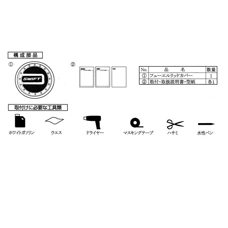 スイフト (T))フューエルリッドカバー(貼付タイプ/スイフト用)「スズキ