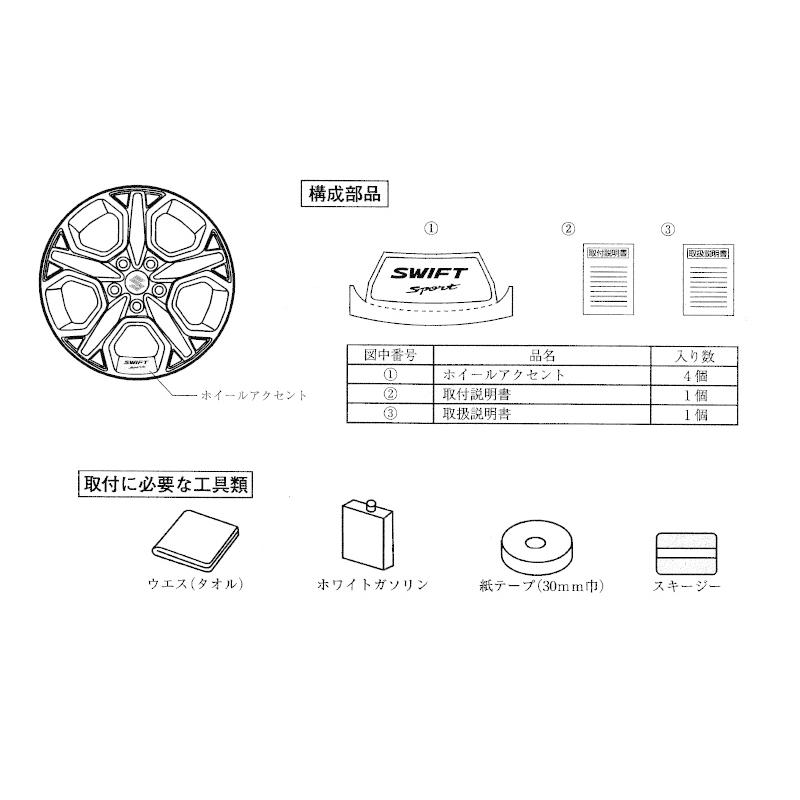 (T)ホイールアクセント(ブルー・4枚セット)「スズキ純正用品」スイフトスポーツ　ZC33S｜okamoto-p｜04