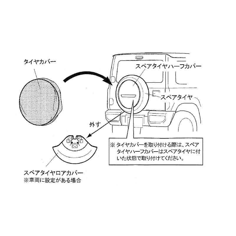 (31T)スペアタイヤカバー(サイ)「スズキ純正部品」ジムニー　JB64W  9923B-77R12-002｜okamoto-p｜02